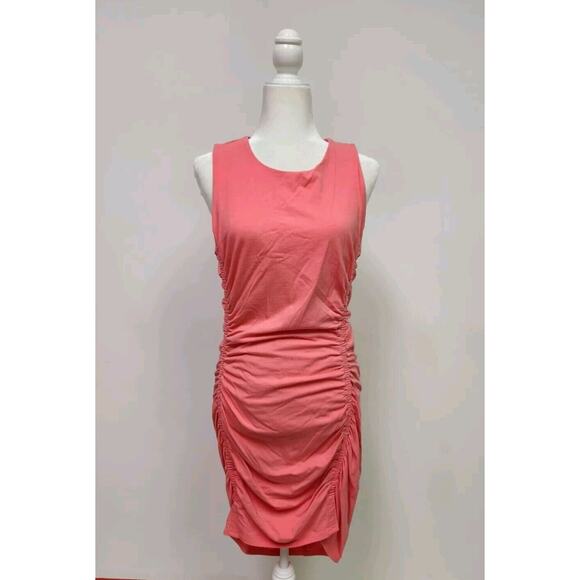 Athleta Stella Tank Dress size Large Coral Rushed Side Pre-owned - Picture 3 of 10